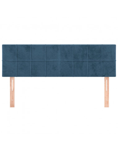 Testiere 2 pz Blu Scuro 72x5x78/88 cm in Velluto
