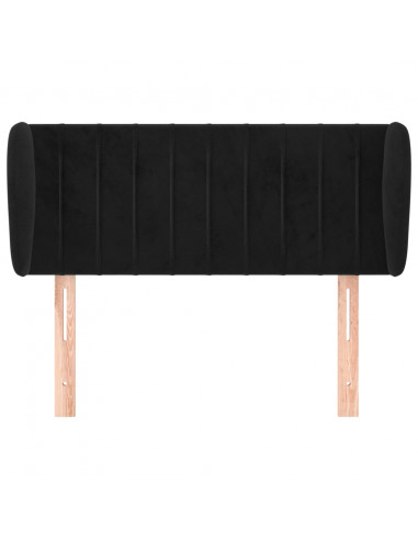 Testiera ad Orecchio Nera 103x23x78/88 cm in Velluto