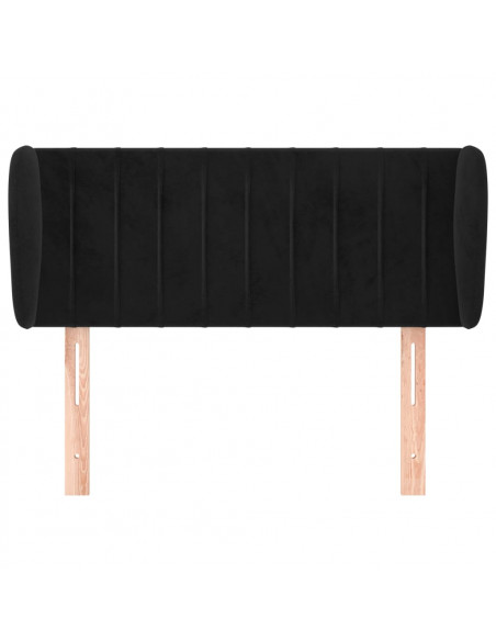 Testiera ad Orecchio Nera 103x23x78/88 cm in Velluto