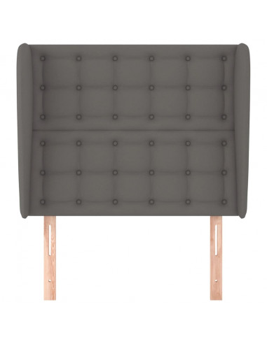 Testiera ad Orecchio Grigia 83x23x118/128 cm in Similpelle