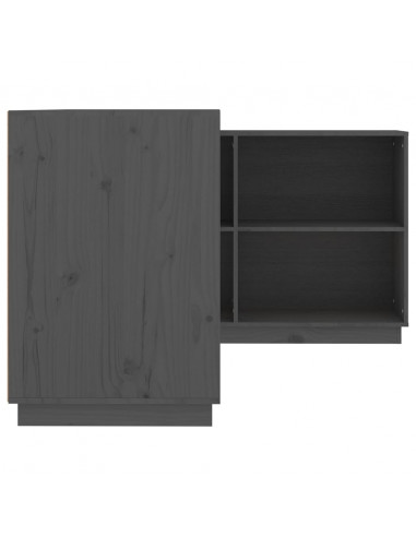 Scrivania Grigia 110x50x75 cm in Legno Massello di Pino