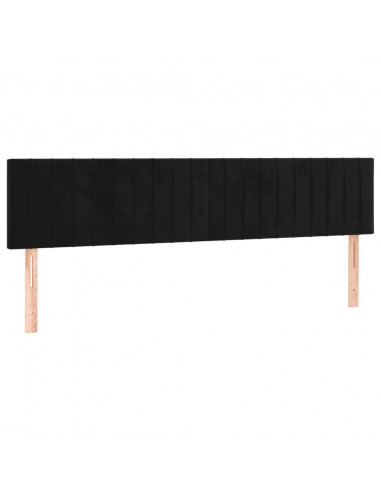 Testiera 2 pz Nera 90x5x78/88 cm in Velluto