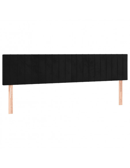 Testiera 2 pz Nera 90x5x78/88 cm in Velluto