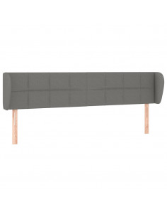 Testiera ad Orecchio Grigio Scuro 163x23x78/88 cm in Tessuto 2