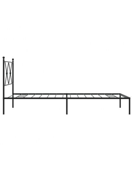 Giroletto con Testiera in Metallo Nero 90x200 cm