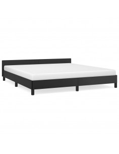 Giroletto con Testiera Nero 160x200 cm in Similpelle 2