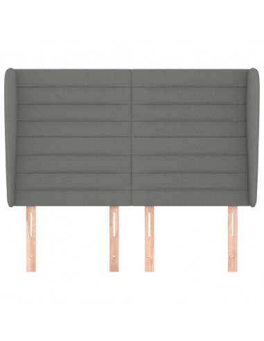 Testiera ad Orecchio GrigioScuro 147 x 23 x 118/128cm inTessuto