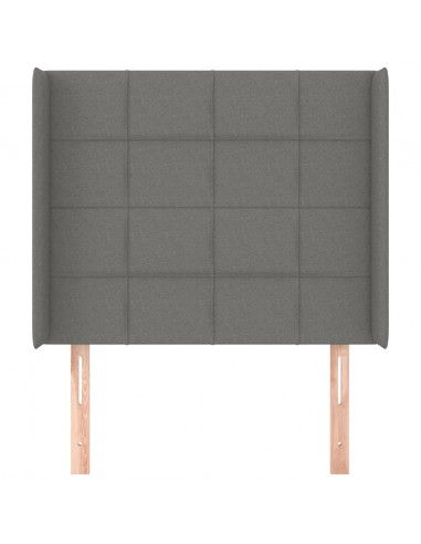 Testiera ad Orecchio Grigio Scuro 93x16x118/128 cm in Tessuto