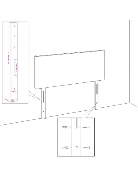 Testiera 4 pz Grigio Chiaro 80x5x78/88 cm in Velluto