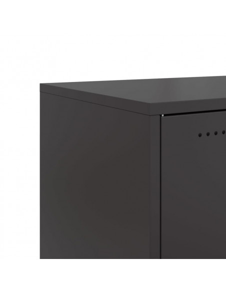 Credenza Nera 68x39x72 cm in Acciaio Laminato a Freddo