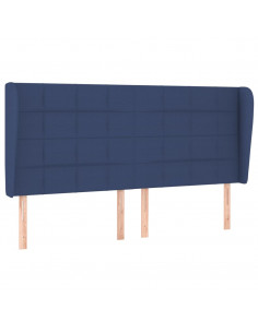 Testiera ad Orecchio Blu 203x23x118/128 cm in Tessuto 2