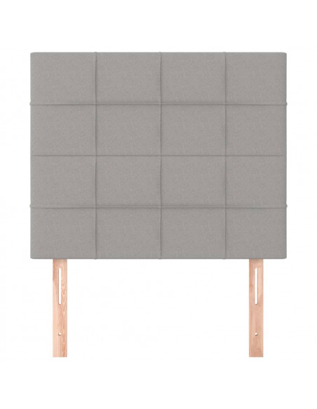 Testiera 2 pz Grigio Chiaro 90x5x78/88 cm in Tessuto