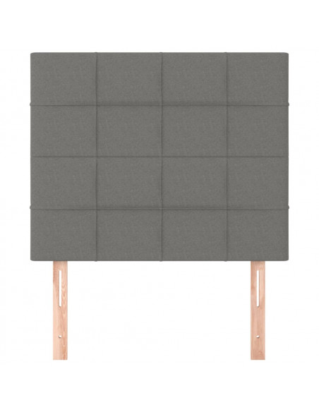 Testiera 2 pz Grigio Scuro 90x5x78/88 cm in Tessuto