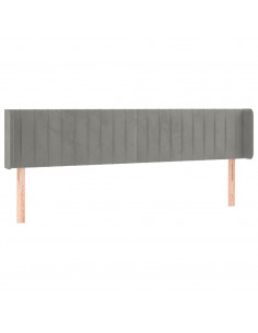 Testiera ad Orecchio Grigio Chiaro 183x16x78/88 cm in Velluto 2