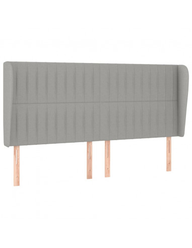 Testiera ad Orecchio Grigio Chiaro 183x23x118/128 cm in Tessuto