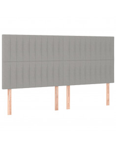 Testiera 4 pz Grigio Chiaro 90x5x78/88 cm in Tessuto 2