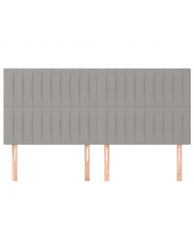 Testiera 4 pz Grigio Chiaro 90x5x78/88 cm in Tessuto