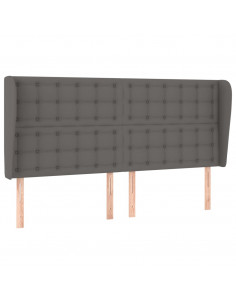 Testiera ad Orecchio Grigio 163x23x118/128cm in Similpelle 2