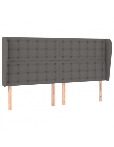 Testiera ad Orecchio Grigio 163x23x118/128cm in Similpelle