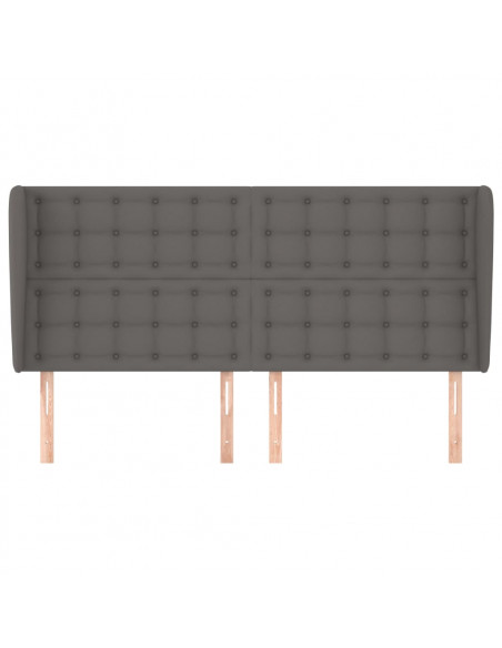 Testiera ad Orecchio Grigio 163x23x118/128cm in Similpelle