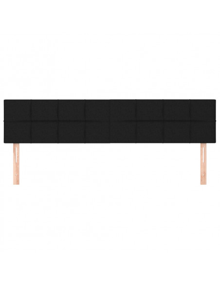 Testiere 2 pz Nero 100x5x78/88 cm in Tessuto