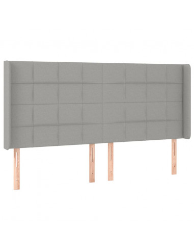 Testiera ad Orecchio Grigio Chiaro 183x16x118/128 cm in Tessuto