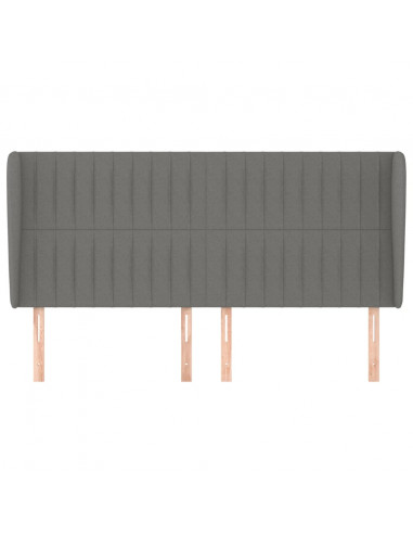 Testiera ad Orecchio GrigioScuro 183x23x118/128cm in Tessuto