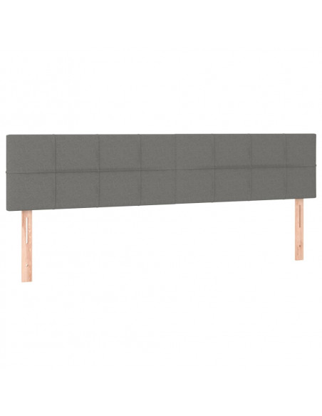 Testiera 2 pz Grigio Scuro 90x5x78/88 cm in Tessuto