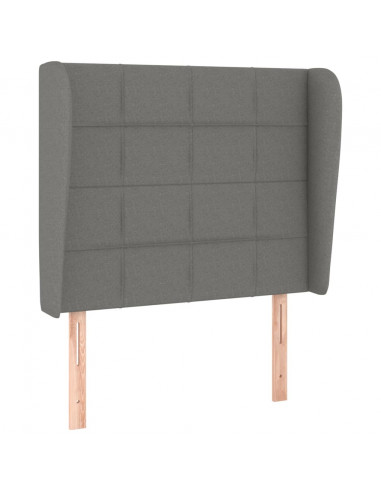 Testiera ad Orecchio Grigio Scuro 93x23x118/128 cm in Tessuto