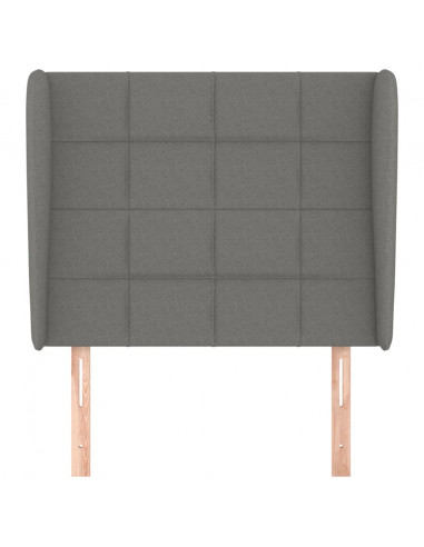Testiera ad Orecchio Grigio Scuro 93x23x118/128 cm in Tessuto