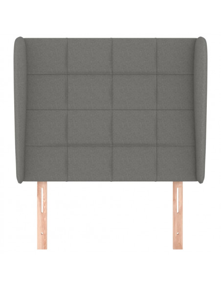 Testiera ad Orecchio Grigio Scuro 93x23x118/128 cm in Tessuto