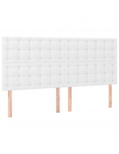 Testiera 4 pz Bianca 90x5x78/88 cm in Similpelle 2