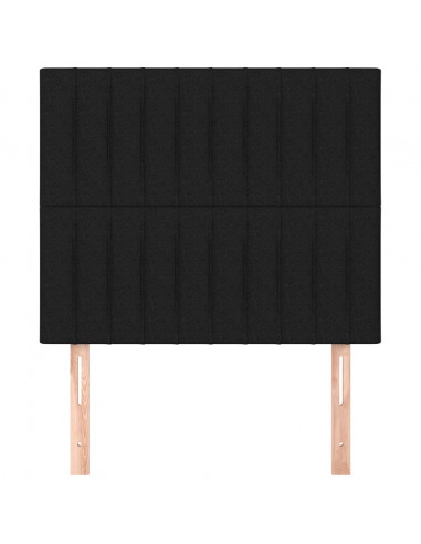 Testiera 2 pz Nera 90x5x78/88 cm in Tessuto