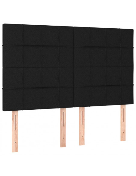 Testiere 4 pz Nere72x5x78/88 cm in Tessuto