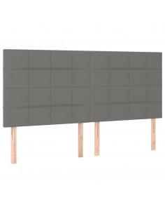 Testiera 4 pz Grigio Scuro 90x5x78/88 cm in Tessuto 2