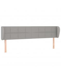 Testiera ad Orecchio Grigio Chiaro 183x23x78/88 cm in Tessuto 2