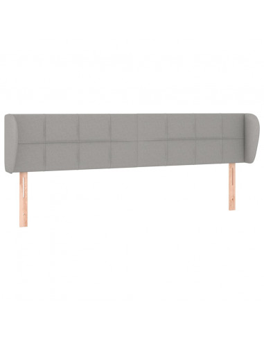 Testiera ad Orecchio Grigio Chiaro 183x23x78/88 cm in Tessuto