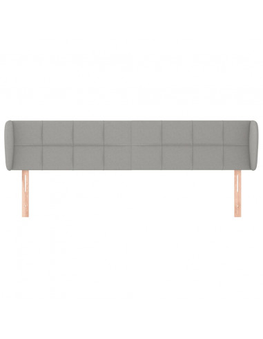 Testiera ad Orecchio Grigio Chiaro 183x23x78/88 cm in Tessuto