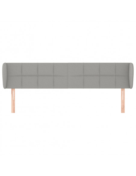 Testiera ad Orecchio Grigio Chiaro 183x23x78/88 cm in Tessuto