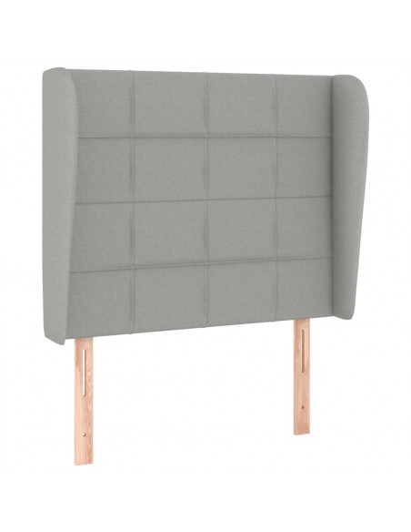 Testiera ad Orecchio Grigio Chiaro 93x23x118/128 cm in Tessuto