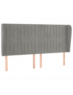 Testiera ad Orecchio Grigio Chiaro 183x23x118/128 cm in Velluto 2