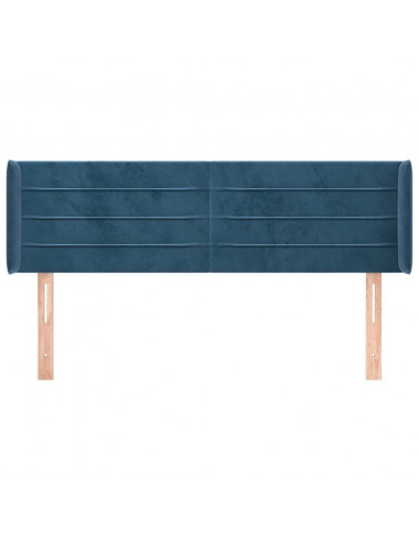 Testiera ad Orecchio Blu Scuro 147x16x78/88 cm in Velluto