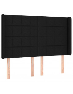 Testiera ad Orecchio Nera 147x16x118/128 cm in Tessuto 2