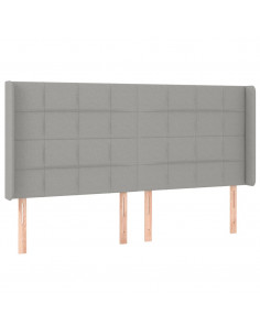 Testiera ad Orecchio Grigio Chiaro 163x16x118/128 cm in Tessuto 2