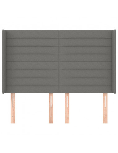 Testiera ad Orecchio GrigioScuro 147x16x118/128cm inTessuto