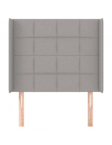 Testiera ad Orecchio Grigio Chiaro 83x16x118/128 cm in Tessuto