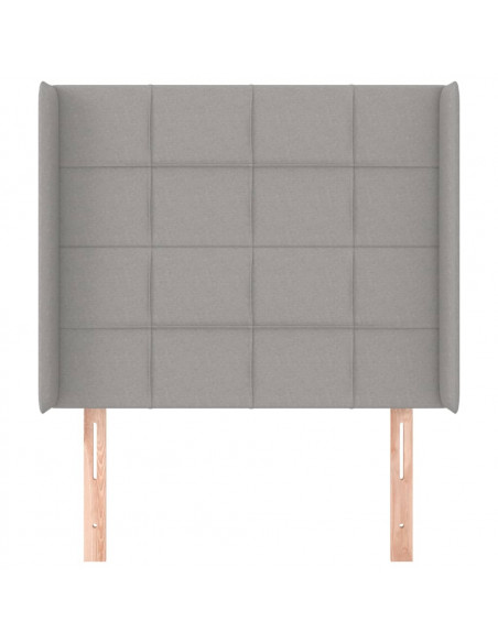 Testiera ad Orecchio Grigio Chiaro 83x16x118/128 cm in Tessuto