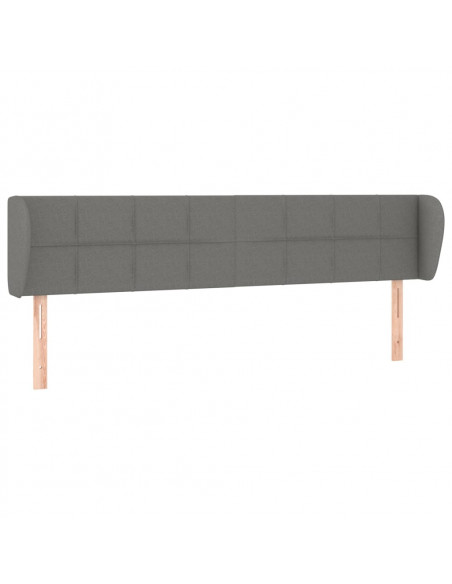 Testiera ad Orecchio Grigio Scuro 203x23x78/88 cm in Tessuto