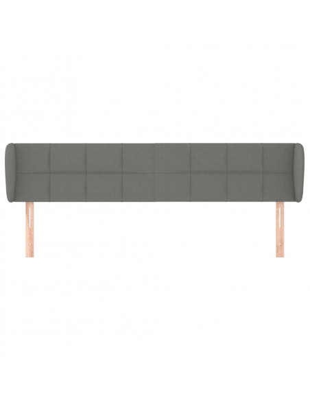 Testiera ad Orecchio Grigio Scuro 203x23x78/88 cm in Tessuto