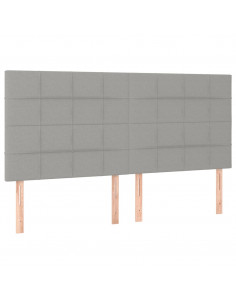Testiera 4 pz Grigio Chiaro 80x5x78/88 cm in Tessuto 2
